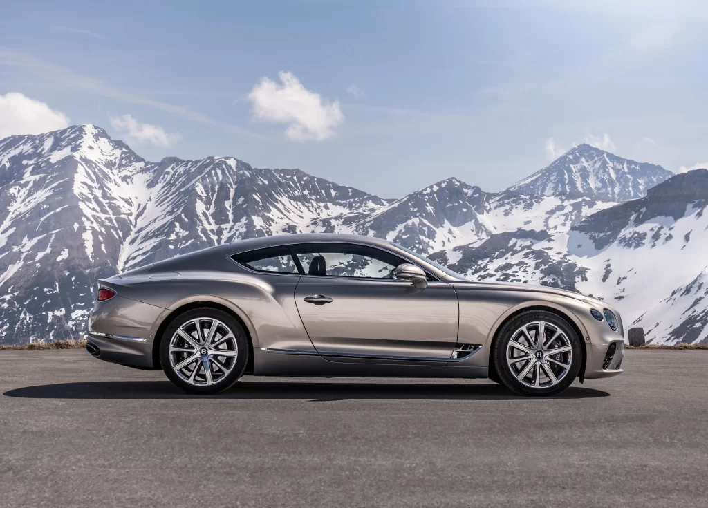 Bentley Continental GT Side View Silver Car Photography