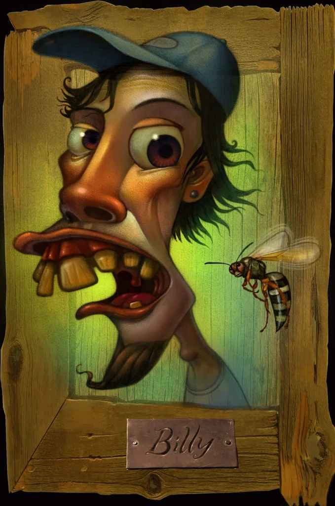 Billy And The Wasp Portrait Illustration