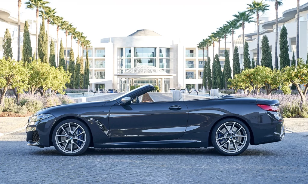 Black BMW Convertible Cobblestone Side View