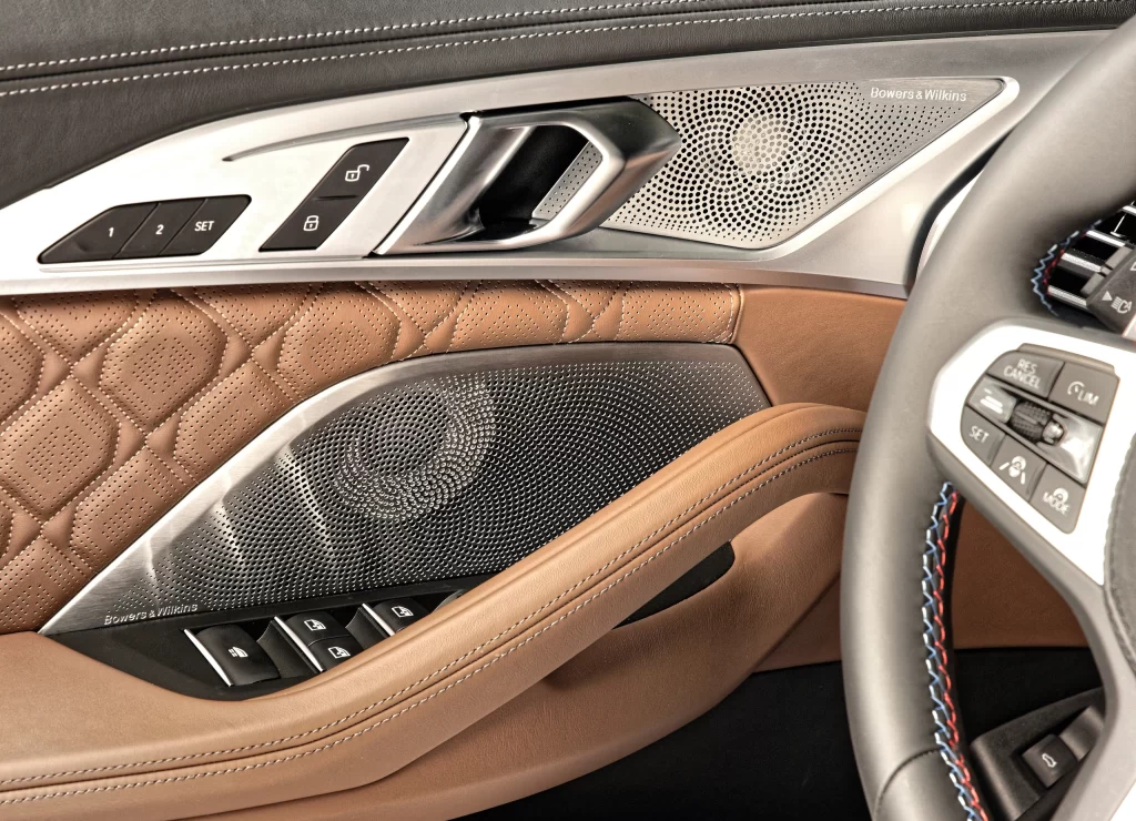 Black Car Interior Dashboard Speaker Detail