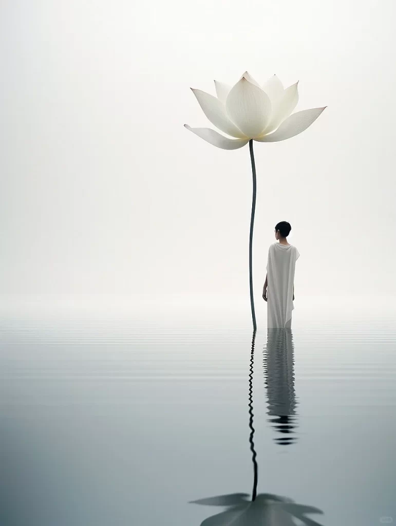 White Lotus Figure Sculpture