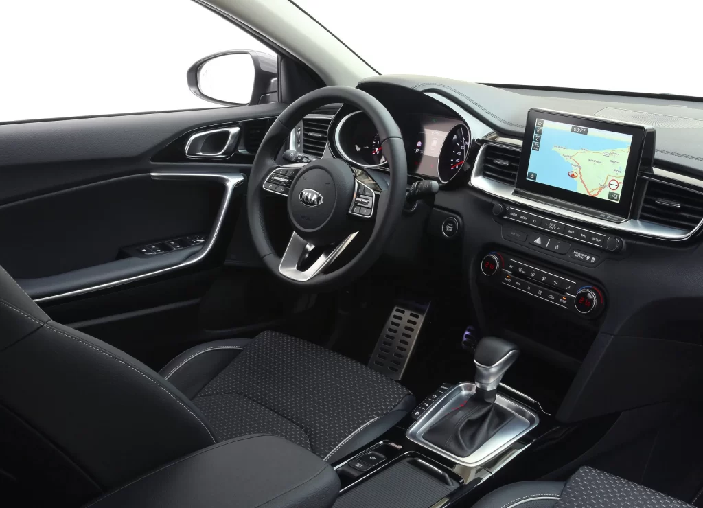 Black Kia SUV Interior Dashboard View