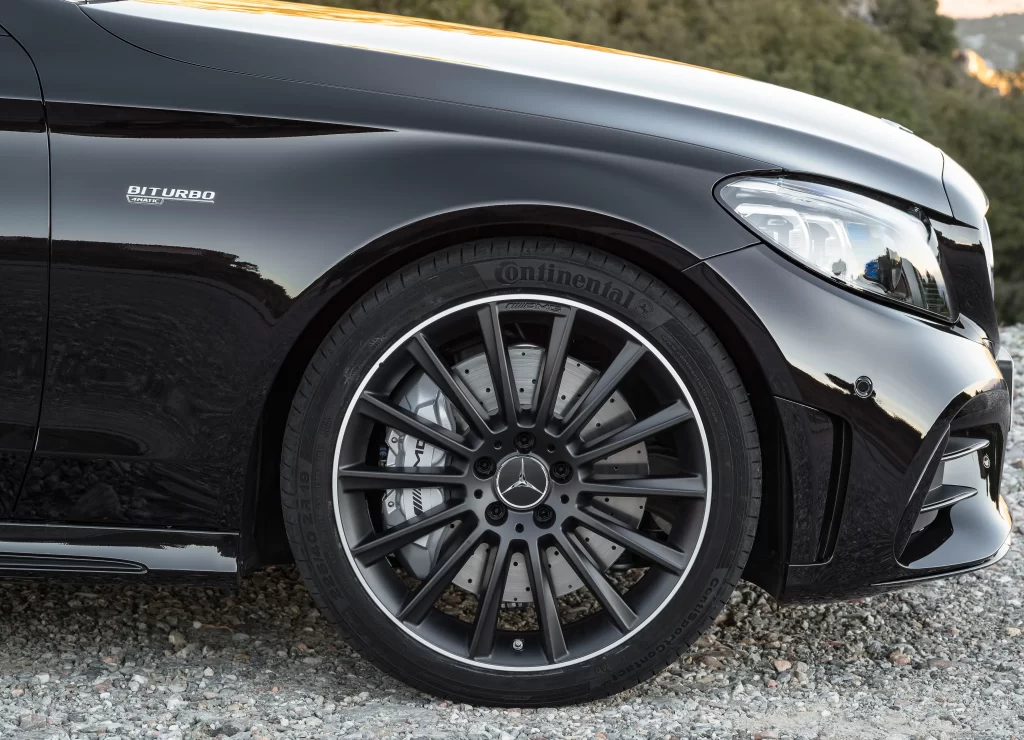 Black Mercedes Car Wheel View