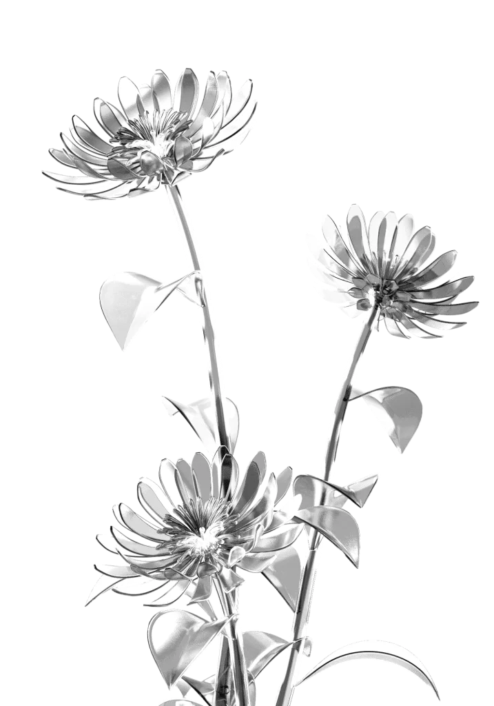 White Flower Flow 3D Background