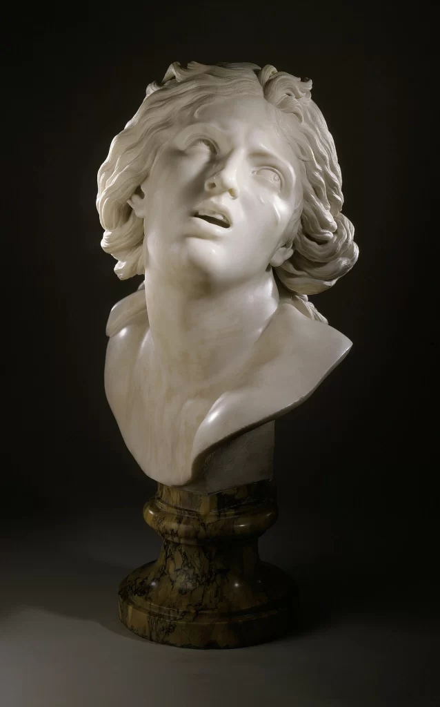 Marble Woman Bust Flowing Hair