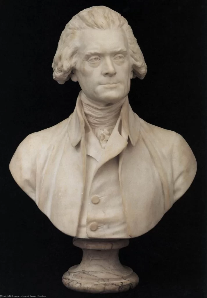 Marble Historical Figure Bust Black Background