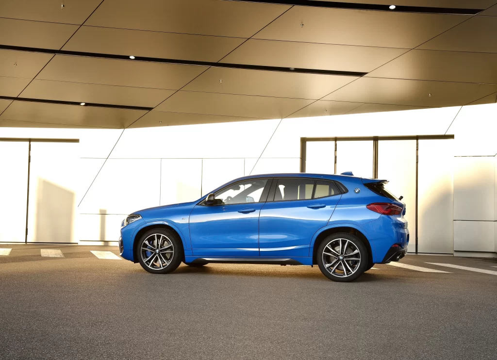 Blue SUV Indoor Showroom Side View