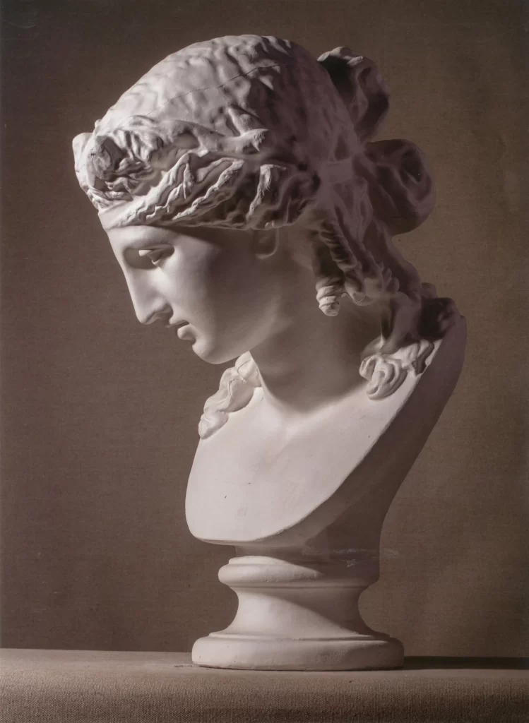 Braided Hair Plaster Bust Three Quarter View