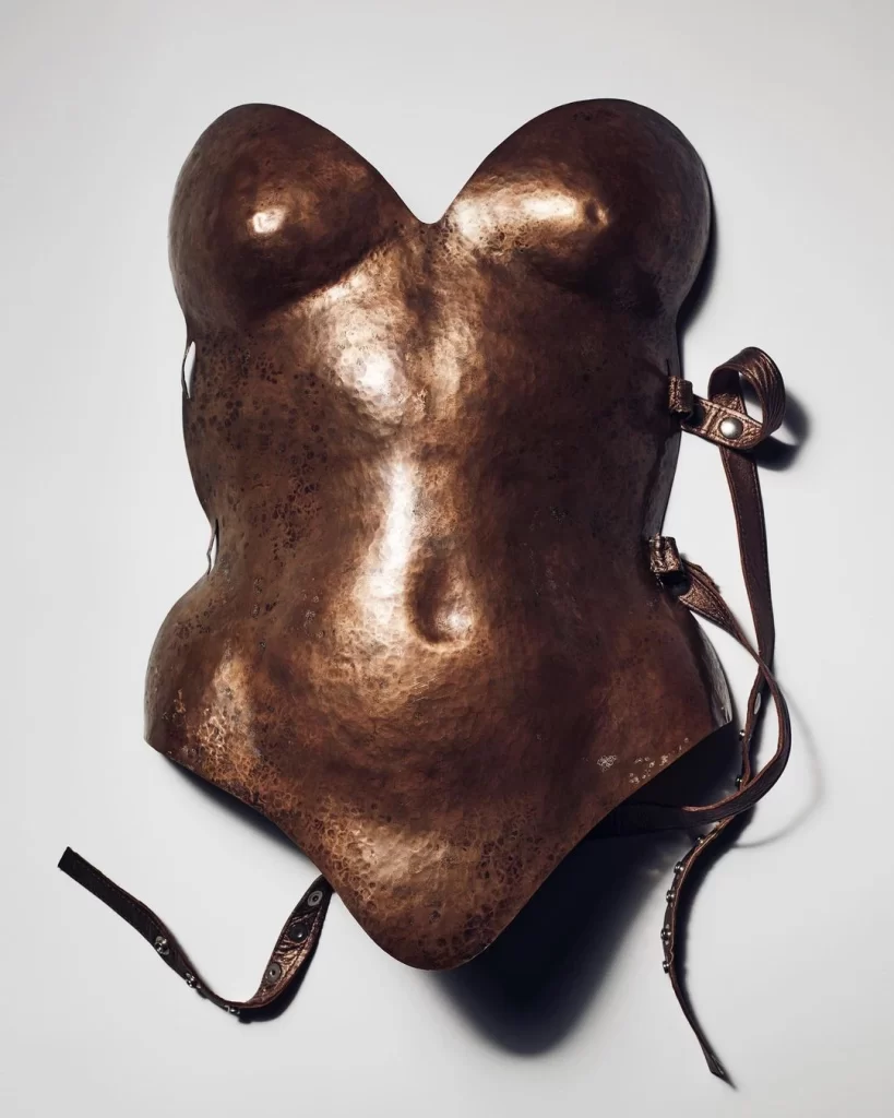 Brown Heart Armor Sculpture