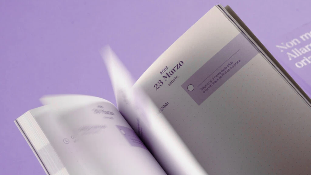 Calendar White Pages With Purple Accents And Text
