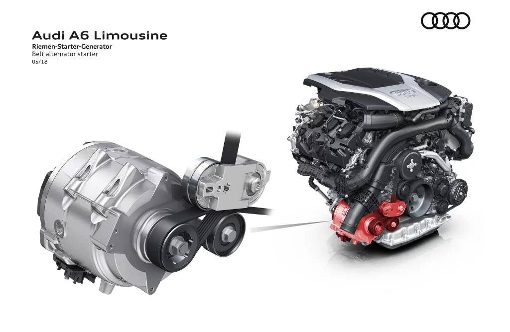 Audi A6 Engine and Belt Detail