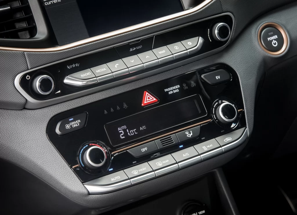 Car Dashboard Center Console Detail Photography