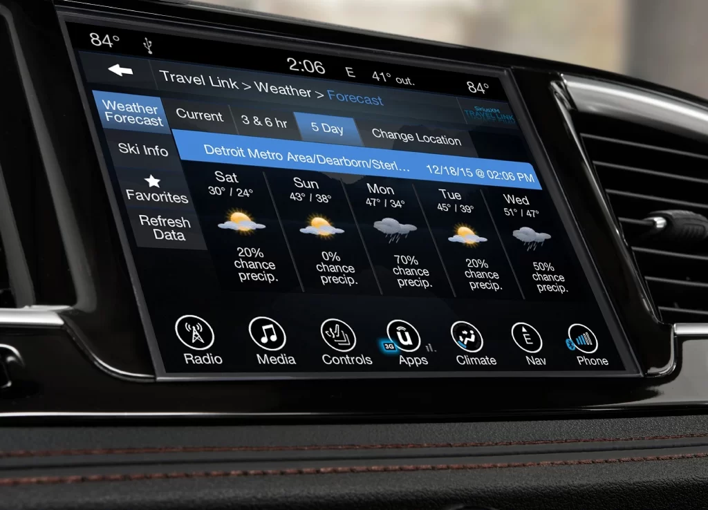 Car Infotainment Weather Screen Detail Photography