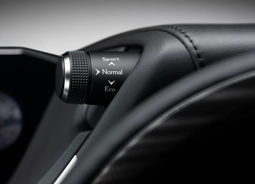 Car Steering Wheel Drive Mode Detail Photography
