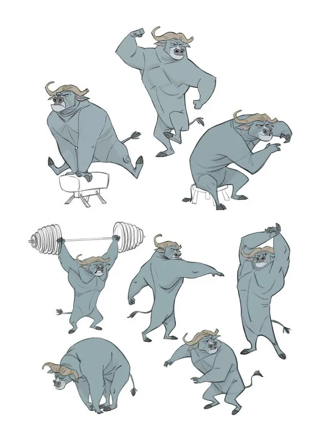 Cartoon Bull Illustration Reference