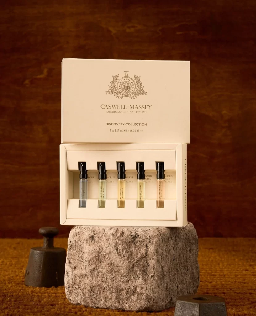 Caswell Massey Perfume Sample Box Design