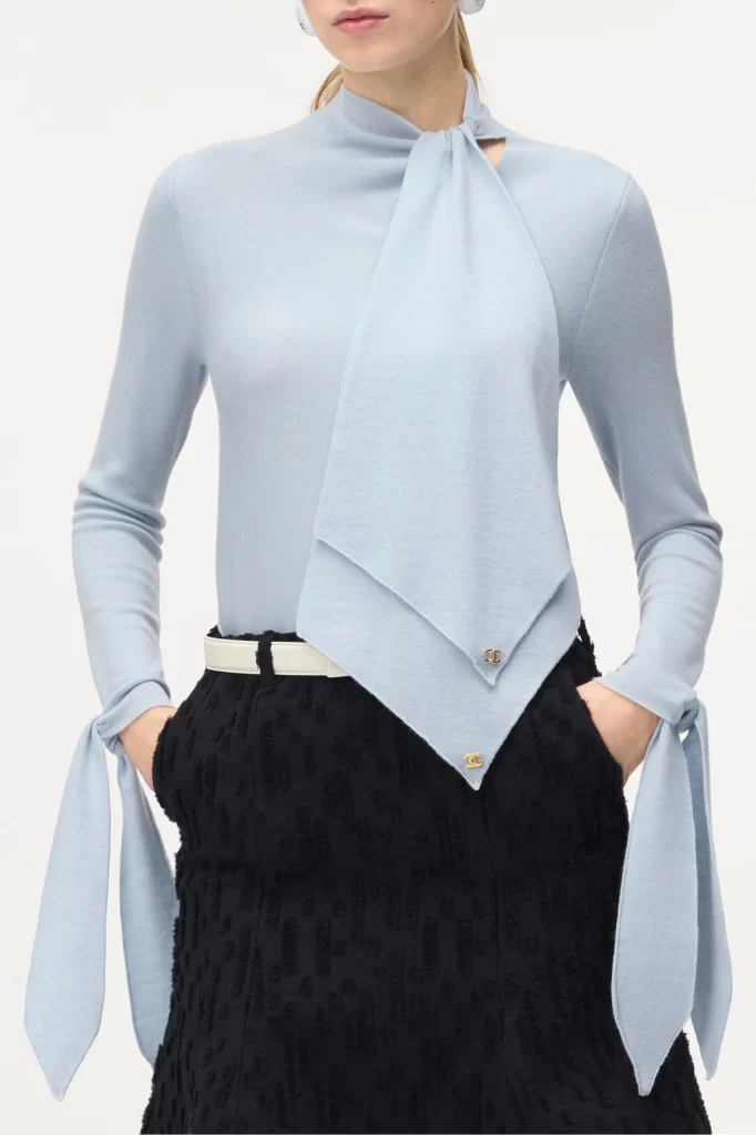 Chanel Cashmere Pullover Light Blue Alternate Lookbook Photography