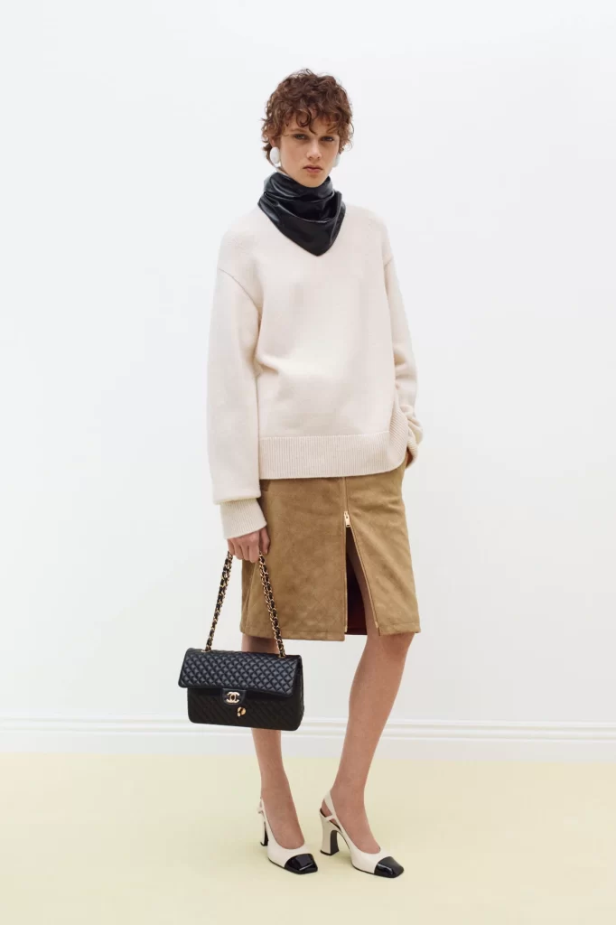 Chanel Cashmere Turtleneck Pullover Ecru Lookbook Photography