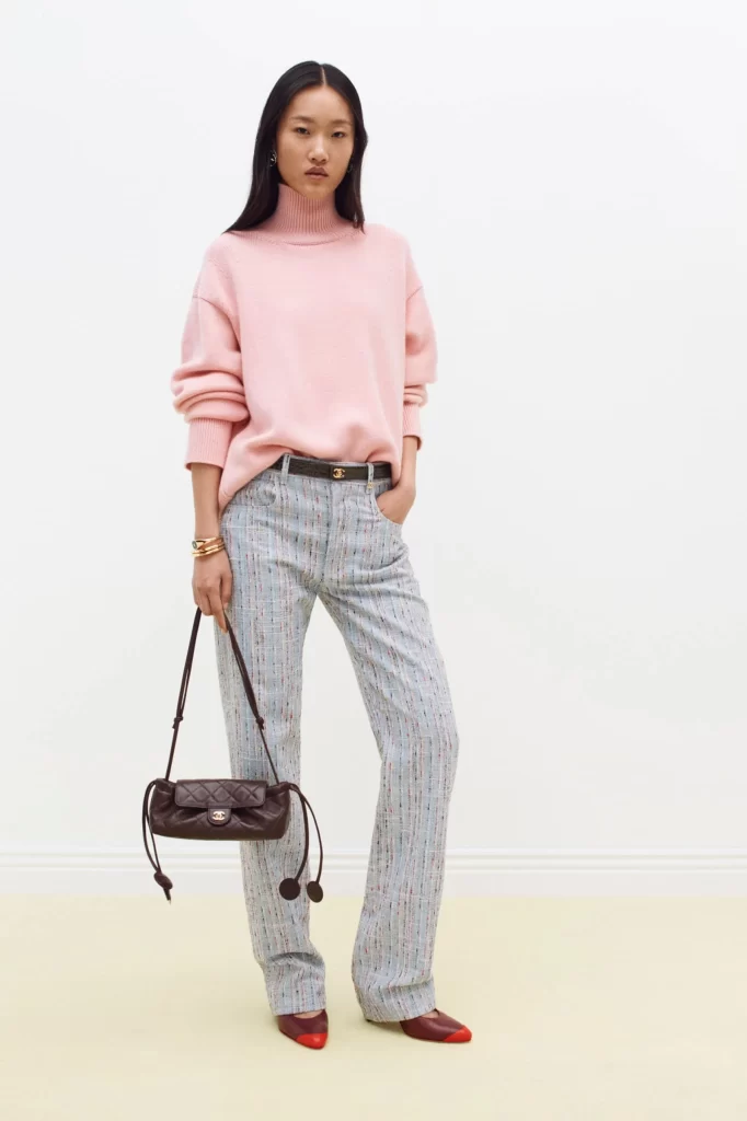 Chanel Cashmere Turtleneck Pullover Flamingo Pink Lookbook Photography