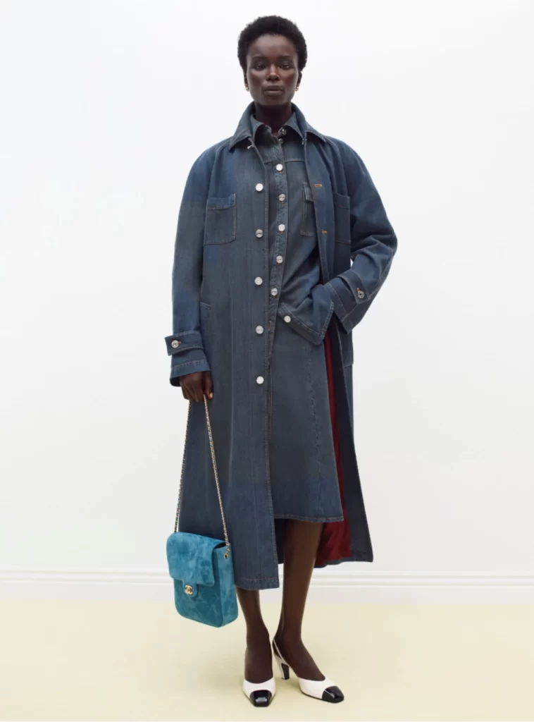Chanel Fall Winter 2026 Pre Collection Look 28 Jacket and Skirt Blue Runway Photography