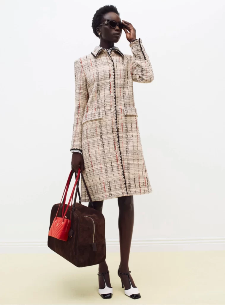Chanel Fall Winter 2026 Pre Collection Look 48 Long Dress Beige and Black Runway Photography