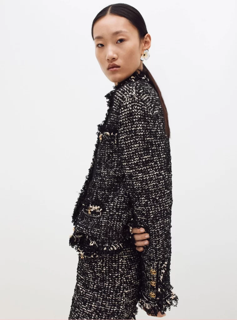 Chanel Fall Winter 2026 Pre Collection Look 72 Long Dress Black and White Runway Photography