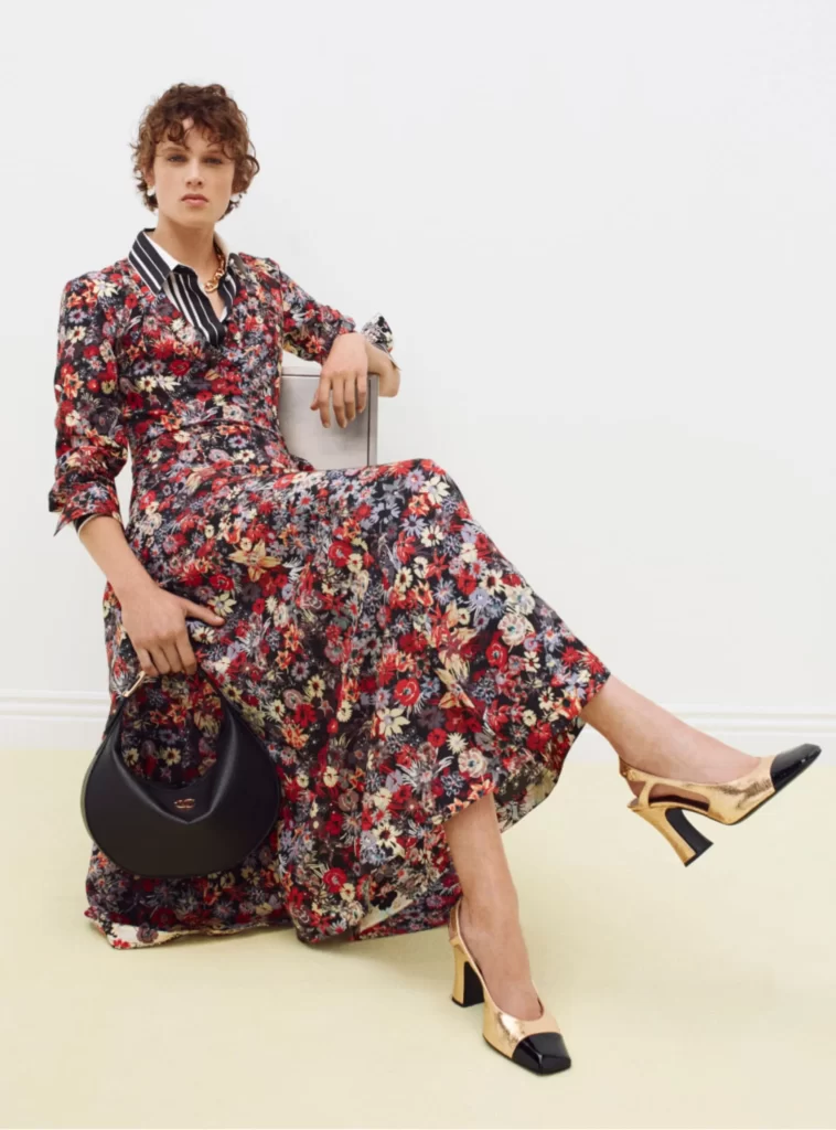 Chanel Fall Winter 2026 Pre Collection Look 74 Long Dress Red and Blue Runway Photography