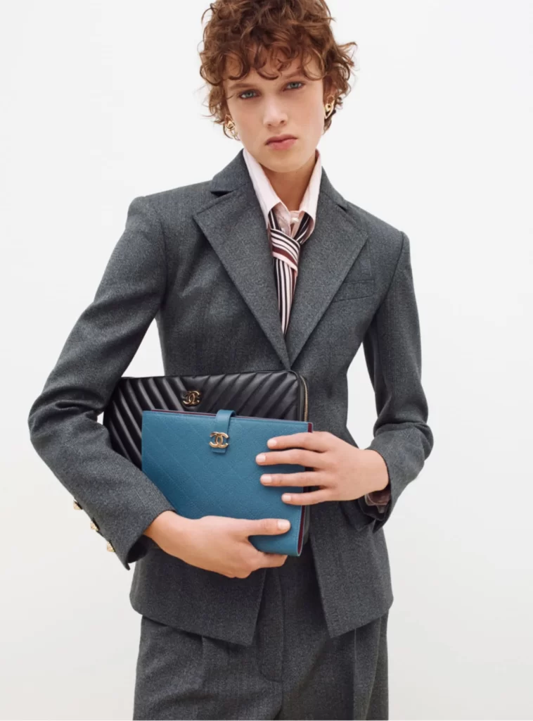 Chanel Fall Winter 2026 Pre Collection Look 4 Tweed Jacket and Trousers Grey Runway Photography