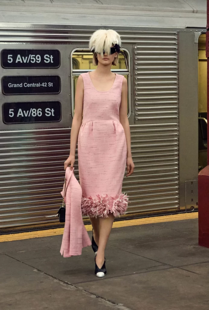 Chanel Metiers d’Art 2026 Look 34 Long Dress Pink Runway Photography