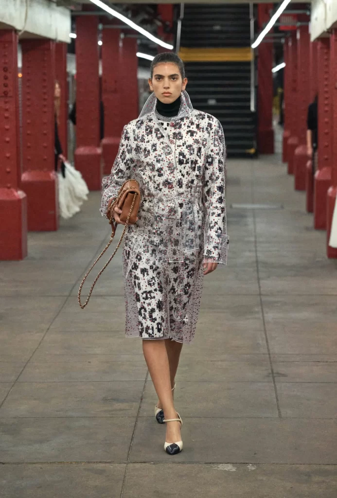 Chanel Metiers d’Art 2026 Look 74 Long Dress White and Black Runway Photography