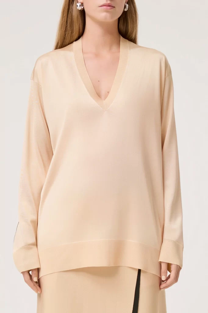 Chanel Silk Pullover Ivory Beige Additional Lookbook Photography