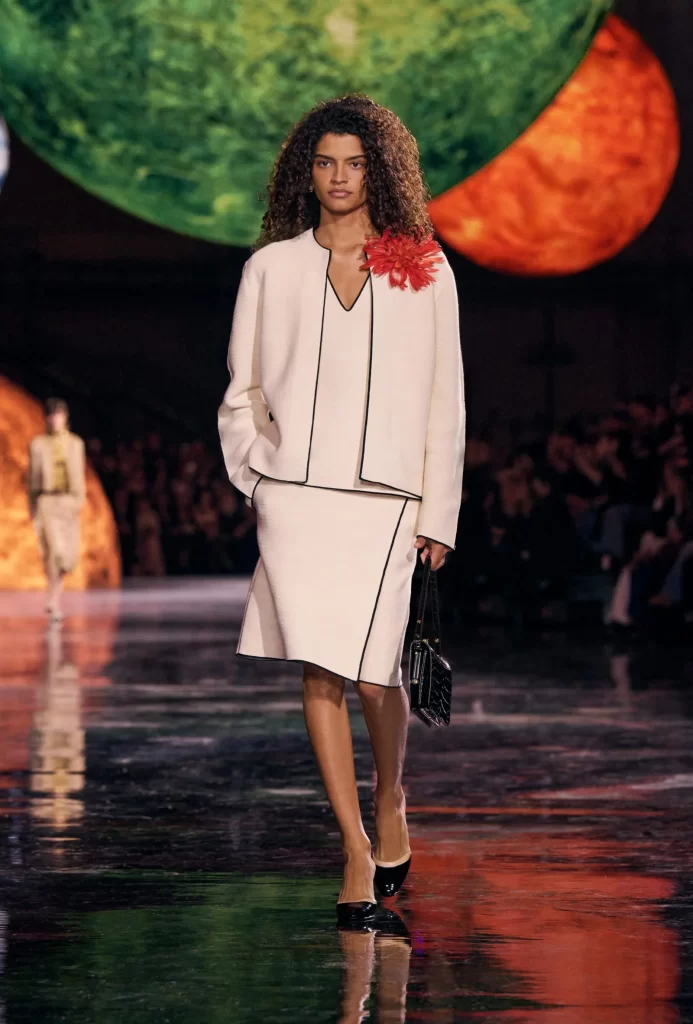 Chanel Spring Summer 2026 Look 34 Jacket and Skirt White and Black Runway Photography