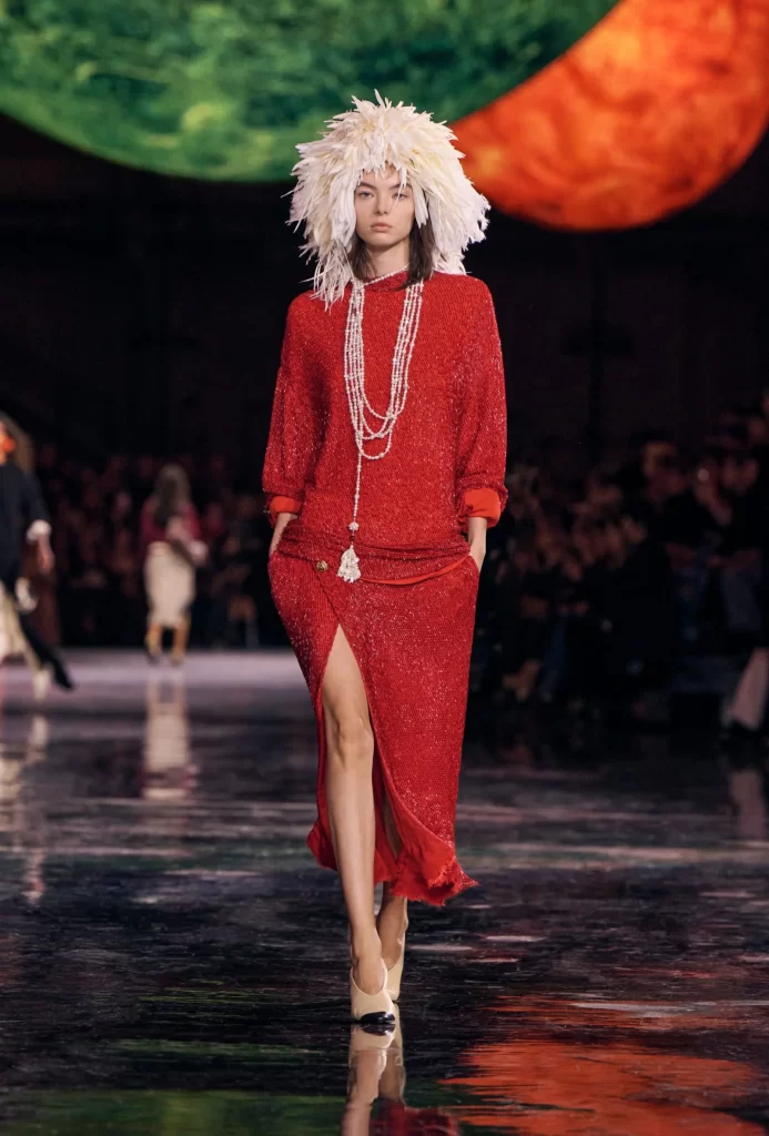Chanel Spring Summer 2026 Look 10 Long Dress Red Runway Photography
