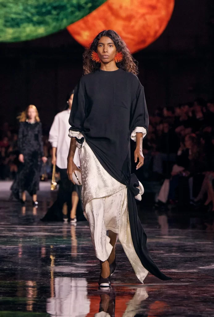 Chanel Spring Summer 2026 Look 12 Long Dress Black and White Runway Photography