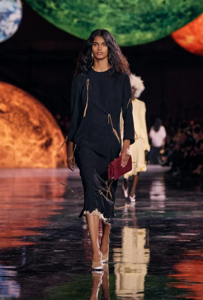 Chanel Spring Summer 2026 Look 22 Long Dress Black and Gold Runway Photography