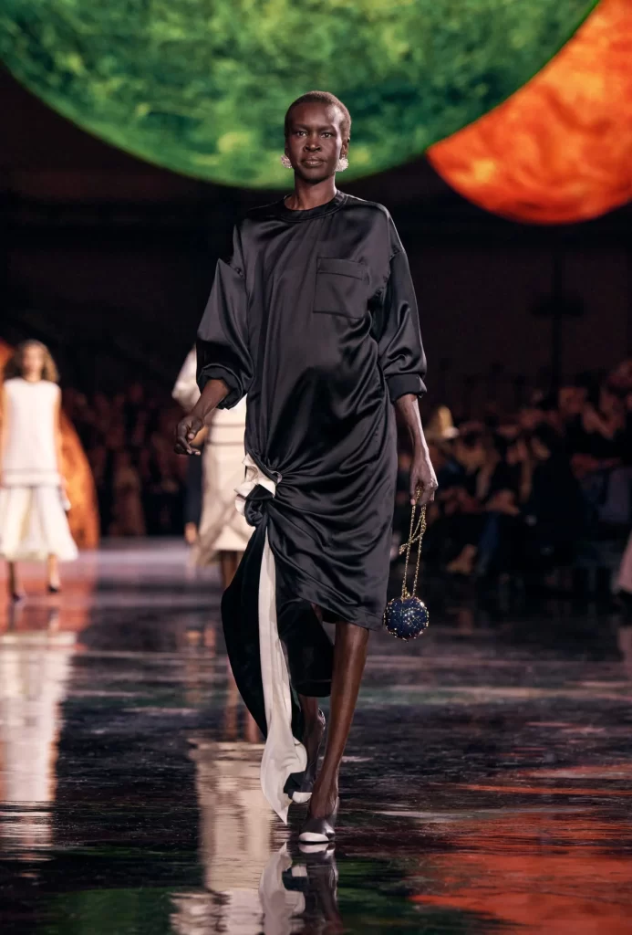 Chanel Spring Summer 2026 Look 27 Long Dress Black and White Runway Photography