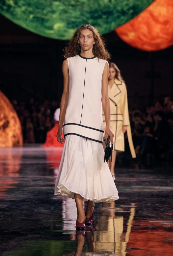 Chanel Spring Summer 2026 Look 29 Long Dress White and Black Runway Photography