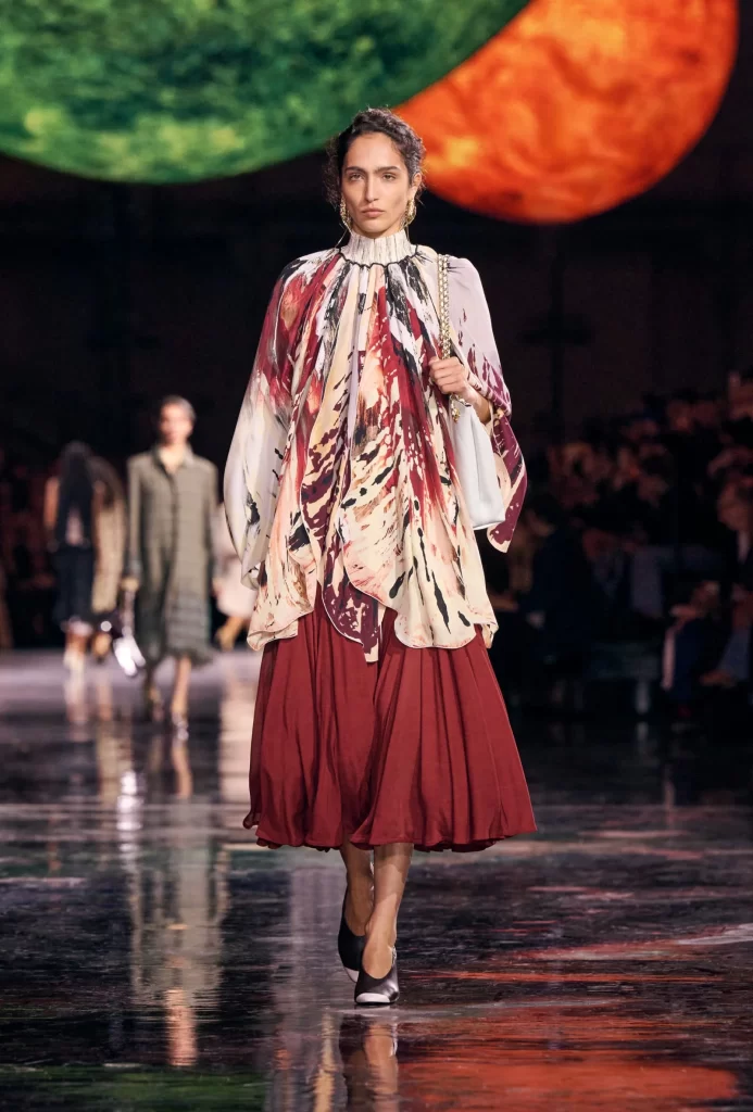 Chanel Spring Summer 2026 Look 47 Long Dress White and Red Runway Photography