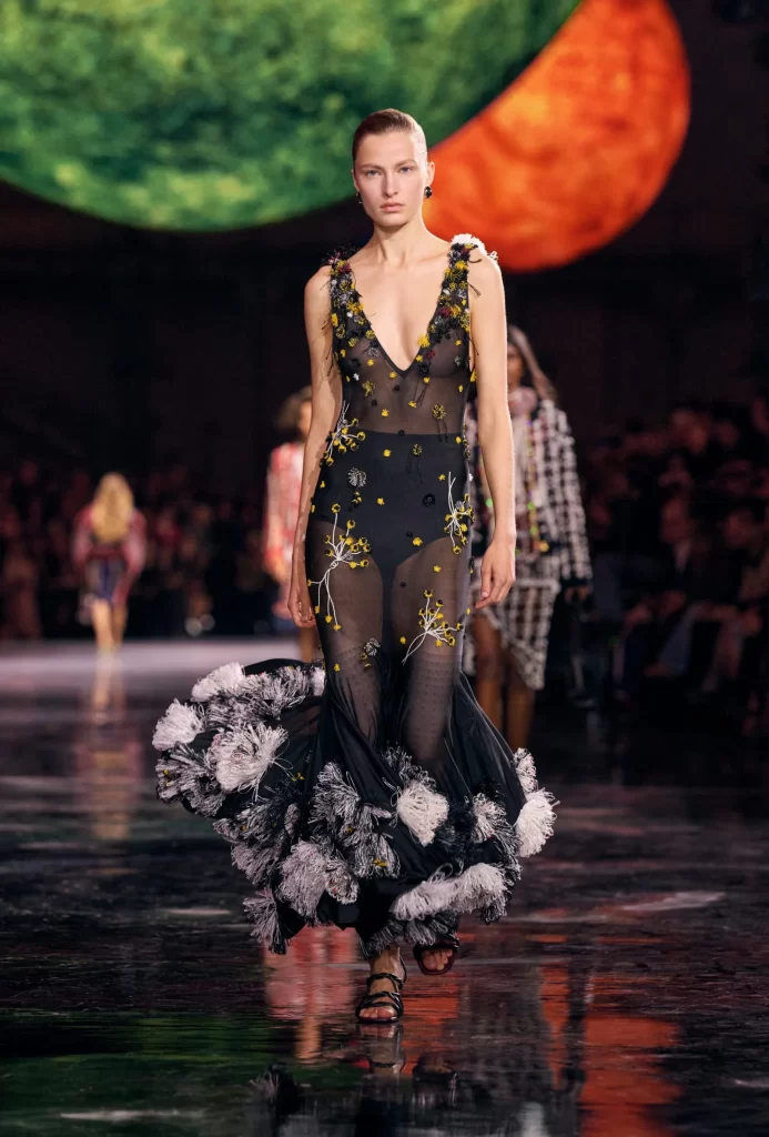 Chanel Spring Summer 2026 Look 71 Long Dress Black and White Runway Photography