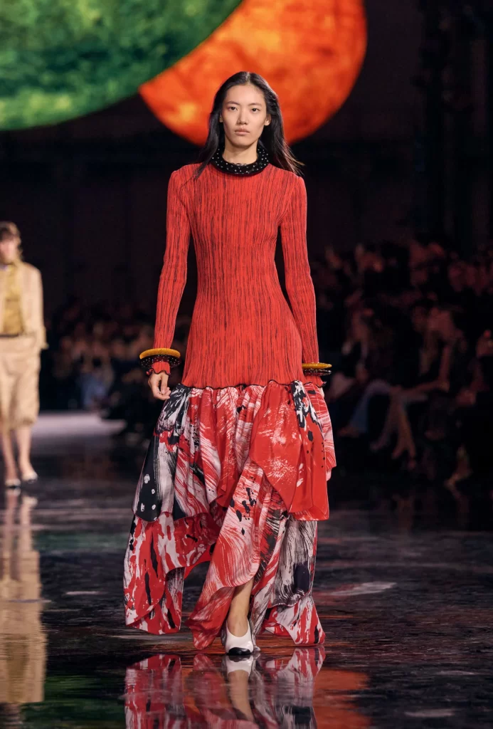Chanel Spring Summer 2026 Look 35 Top and Skirt Red and White Runway Photography