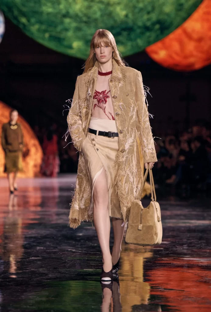 Chanel Spring Summer 2026 Look 42 Tweed Jacket and Skirt Beige and Tan Runway Photography