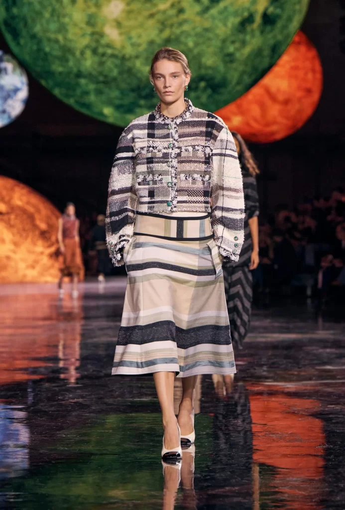 Chanel Spring Summer 2026 Look 58 Tweed Jacket and Skirt Black and White Runway Photography