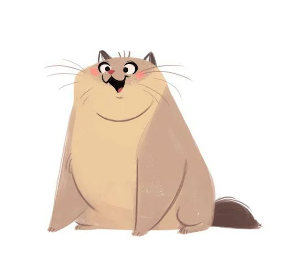 Cheerful Cartoon Cat Illustration Reference