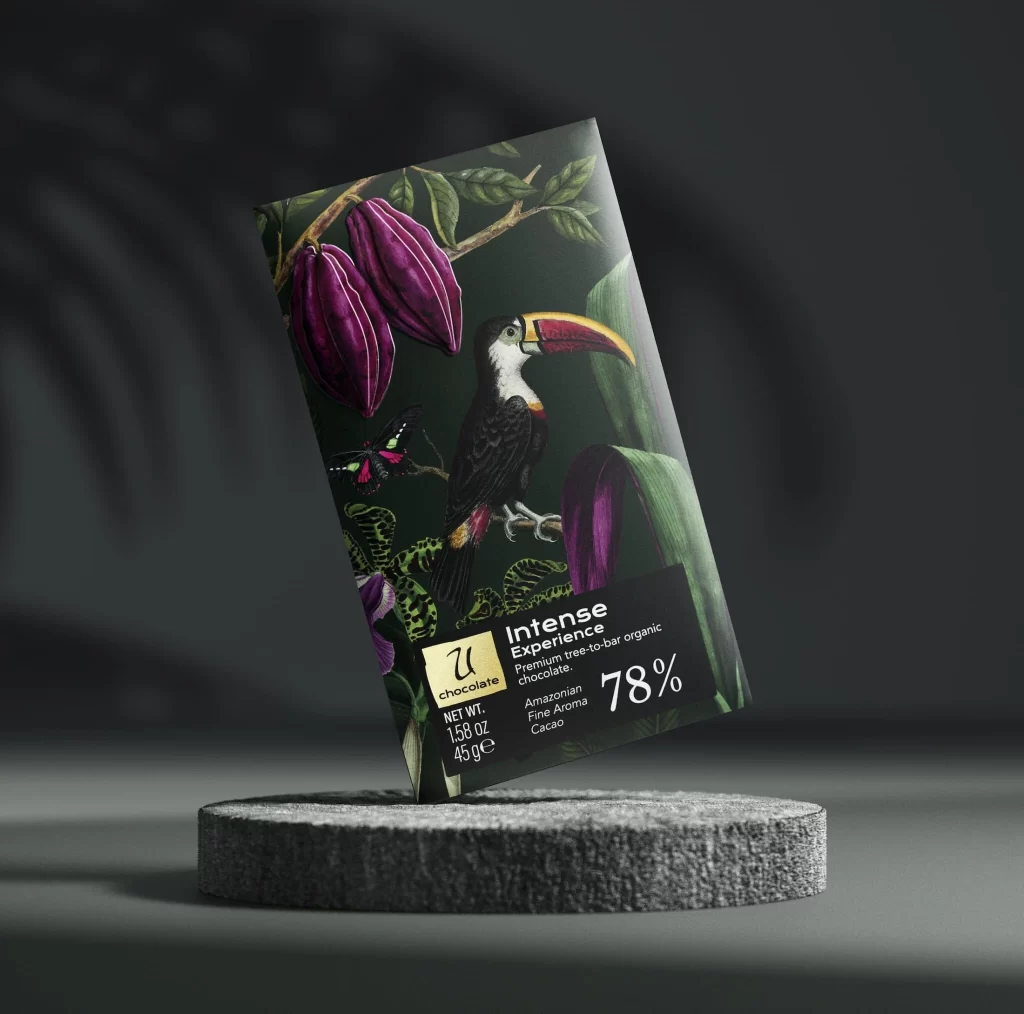 Chocolate Bar With Toucan Illustration Box