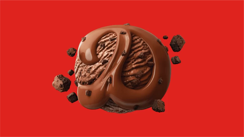 Chocolate Ice Cream With Chocolate Drizzle And