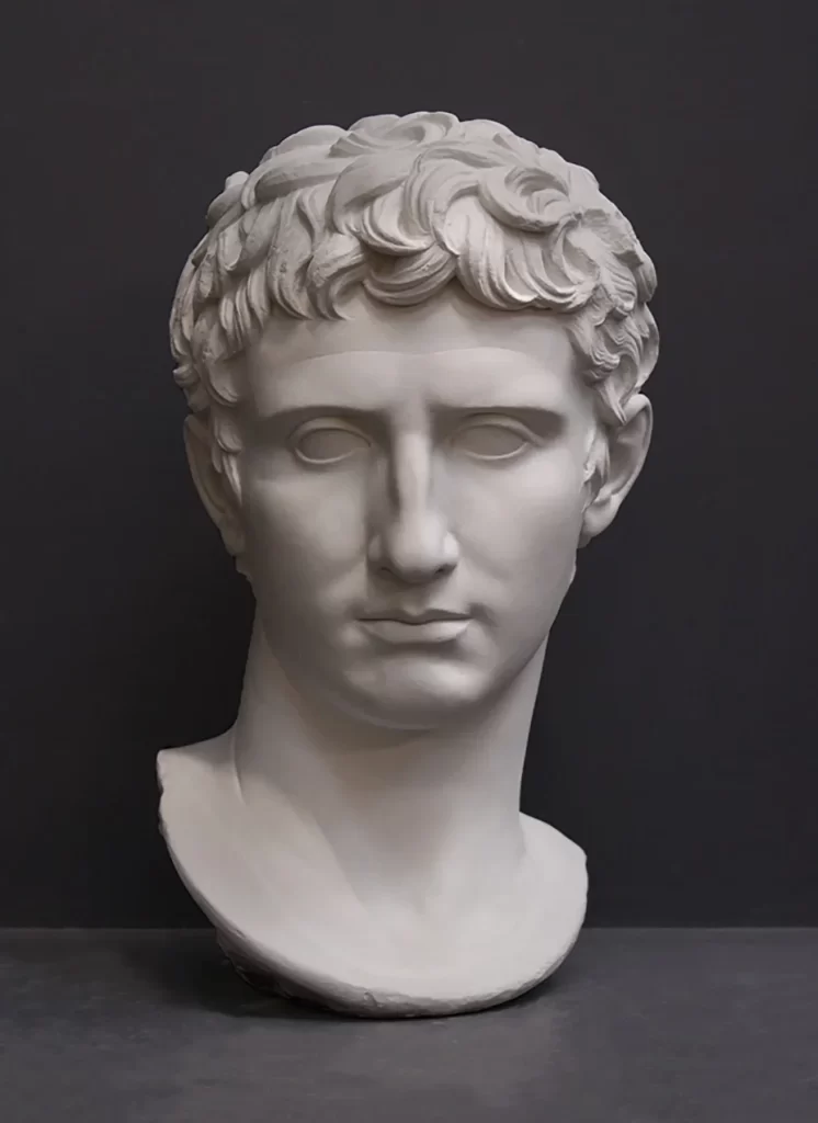 Classical Curly Hair Man Plaster Bust