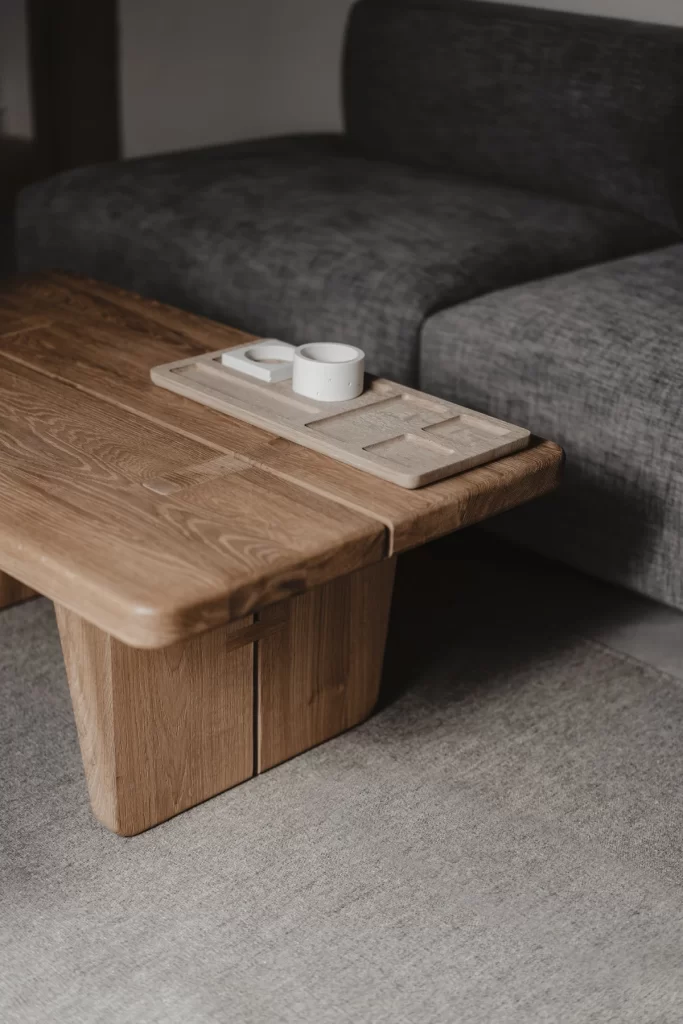 Coffee Table Brown Gray Living Room Interior
