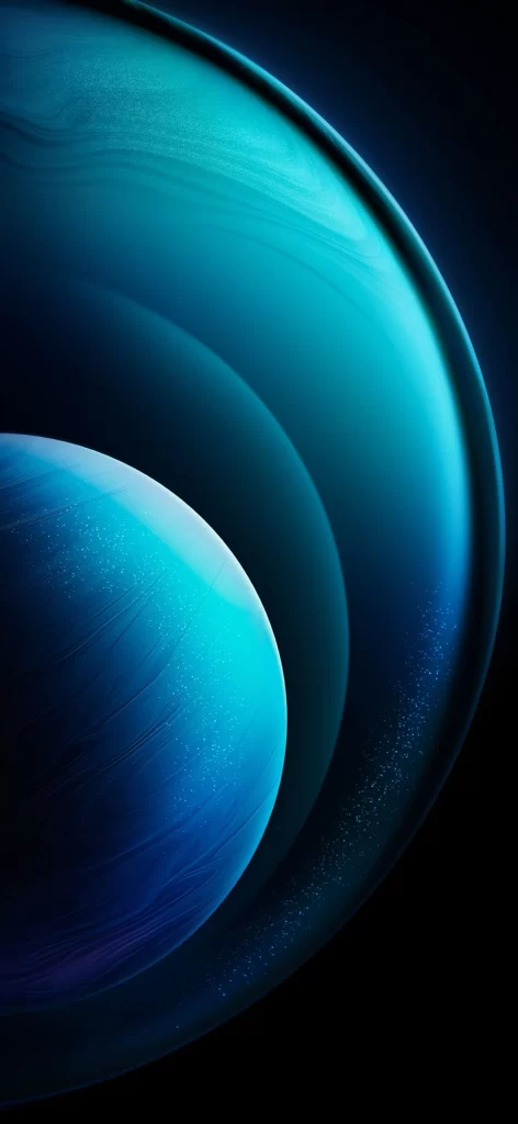Concentric Glowing Blue Circles Abstract Render