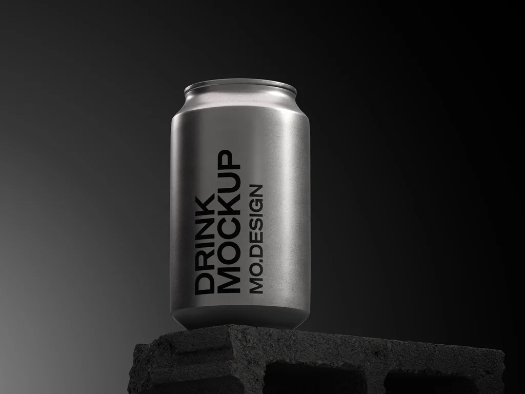 Dark Aluminum Can Mockup