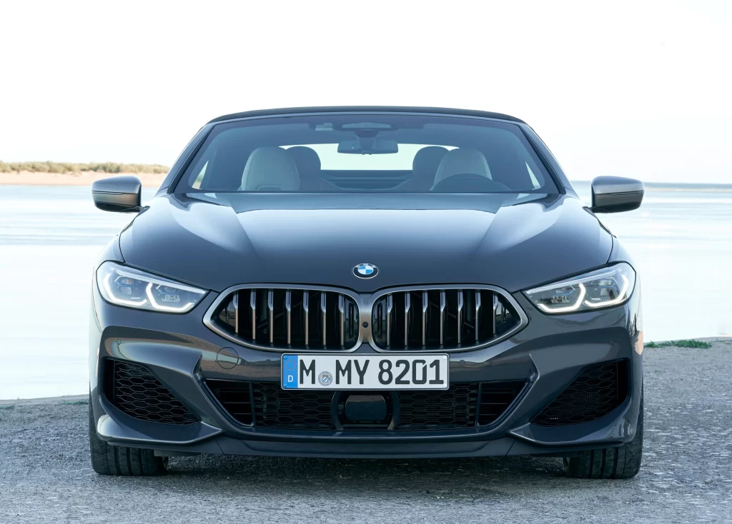 Dark BMW Sedan Waterside Front View